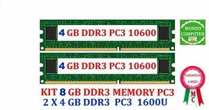 8GB DDR3 (2x4GB) PC3 Arbeitsspeicher / RAM Kit 10600U_C9_1333MHz LOW DENSIT - Bild 1 von 1