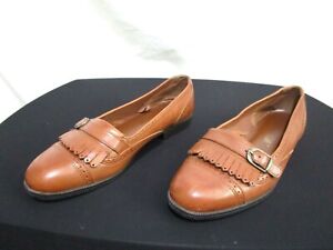 Mocassins vintage années 90 The Leather collection cuir marron kiltie chaussures femmes taille 8