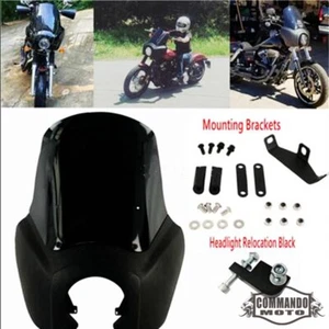 Headlight Fairing & Windshield Kit For Harley Dyna FXD Street Bob FXDB 2006-2017 - Picture 1 of 8