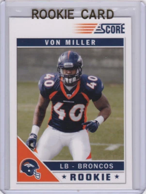 VON MILLER Denver Broncos ROOKIE CARD 2011 Score FOOTBALL RC - Image 1 of 2
