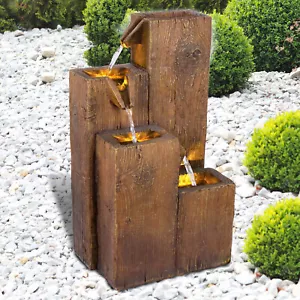 GARTENBRUNNEN SPRING BRUNNEN KASKADENBRUNNEN ZIER SET WASSER GARTEN MIT LED DEKO - Bild 1 von 6