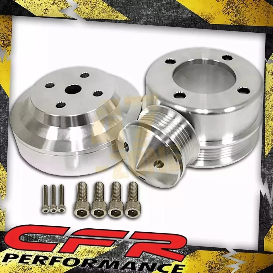 Underdrive Serpentine Pulley Set For 1979-1993 Ford Mustang 5.0 Machine Aluminum - Image 1 of 1