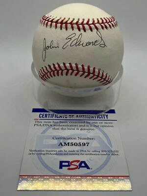 约翰尼·约翰·爱德华兹 辛辛那提红人队 签名 亲笔签名 OMLB 棒球 PSA DNA *97 — 第 1/3 张图片