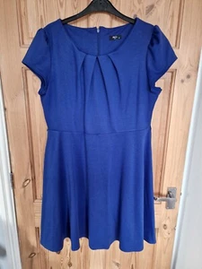 Womens Royal Deep Blue Skater Party Dress Size 18 Formal Occasion - Picture 1 of 2