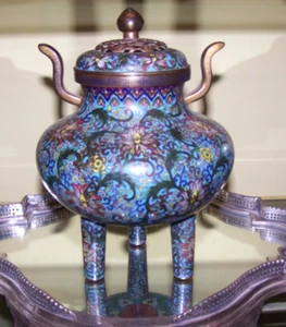 ANTIQUE CHINESE QING BRONZE CENSER INCENSE BURNER QIANLONG - Picture 1 of 14