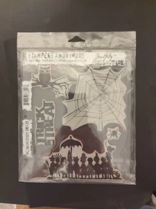 Tim Holtz Cling Rubber Stamps Halloween Cutouts CMS139 Stampers Anonymous New - Picture 1 of 2