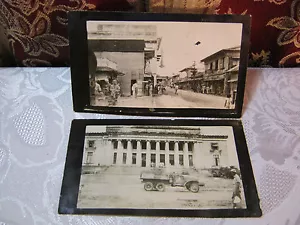 WWII FILIPPINE STREET TOWN VIEW TAGALA HOTEL FARMACIA RARA FOTO REALE - Foto 1 di 2