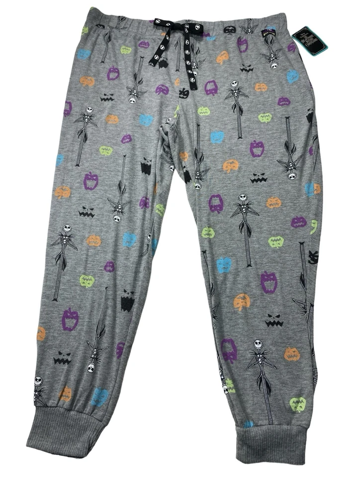 Disney Nightmare Before Christmas Sleep Pants 2X Jack Skellington Gray