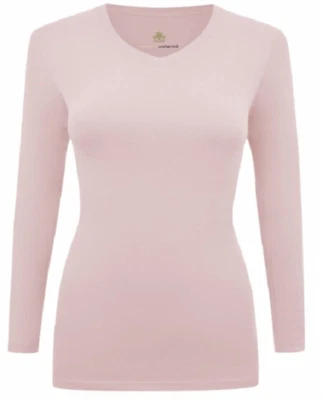 Camiseta Top Natural Uniforms Para Mujer Bajo Exfoliante Cuello en V Manga Larga 7170  Foto 1 de 4