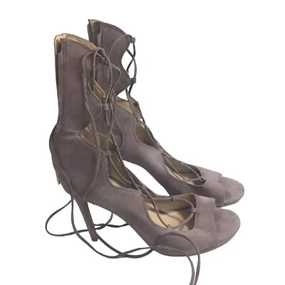 VINCE CAMUTO MISTAL LACE-UP HEEL MYSTERY MAUVE SUEDE - Image 1 of 4