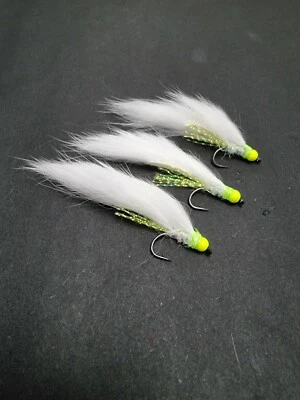 3 trout flies The white mamba tungsten 4mm A SUPER DEADLY FLY  - Image 1 of 4