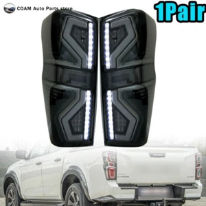 2Pcs For Isuzu D-Max DMax 2019-2024 Smoke Black Sequential LED Tail Lights Lamp - Picture 1 of 12