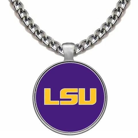 Large LSU Tigers Mens Womens 24" Stainless Steel Chain Pendant Necklace D5 Cover