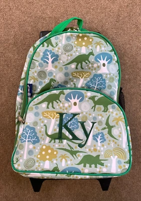 Wildkin Kids Rolling Luggage Dinosaurs Green Suitcase Bookbag Carry On - Image 1 of 4