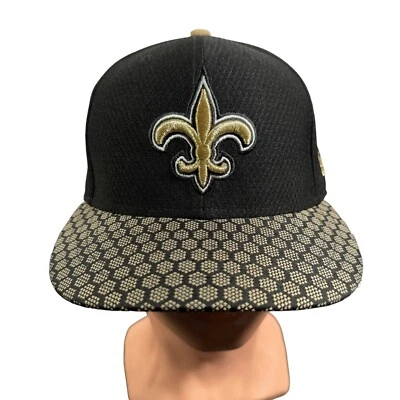 Шляпа мужская New Orleans Saints 7 3/8 черное золото новая эра медовые расчески спортивная NFL - Изображение 1 из 4