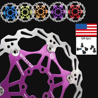 MTB Bike Floating Rotor 160/180/203mm 6 Bolt Front Rear Disc Brake Pad Caliper - Image 1 of 4