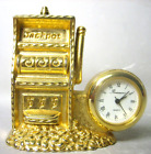 "jackpot" Quartz Miniature Gold Metal Desk Clock