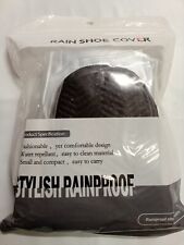 1Pair Rain Shoe Covers Unisex Waterproof Reusable Ankle Clear Black Size XL