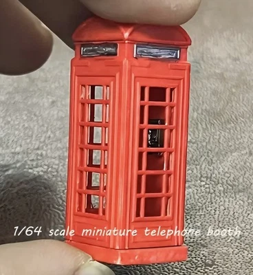 Cabina telefónica roja Londres miniatura escala 1:64 modelo paisaje diorama detallado Foto 1 de 3