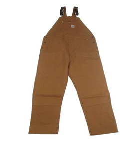 Nuevo con etiquetas Mono con tirantes Carhartt R01 Duck 50x32 marrón calce relajado ropa de trabajo 102776-211 - Imagen 1 de 5