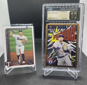 2023 Topps Finest Flashbacks Josh Jung CGC Pristine 10 RC + Canvas SSP /50 - Picture 1 of 4