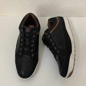 Footjoy Golf Shoes Contour Casual Men's Size 11 M Black Leather Spikeless - Picture 1 of 13