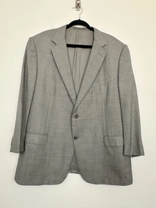 Blazer Ermenegildo Zegna Lana Mezcla Seda Gris Dos Botones Traje de Trabajo Para Hombre Talla 64R - Imagen 1 de 15