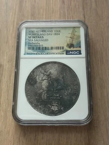 1742 Netherland W Friesland Hollandia Shipwreck Sea Salvaged NGC VF Details SW2 - Picture 1 of 3