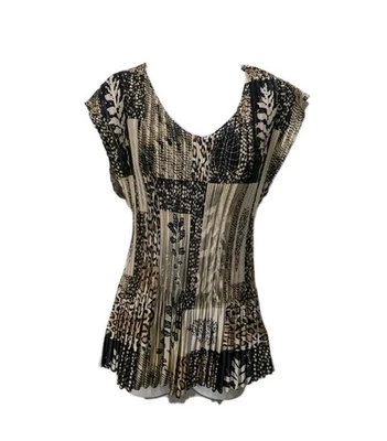 Blusa Top Milano Plisada Para Mujer 1X Cuello en V Ciudad Oficina Ropa Elegante #8900 Foto 1 de 4