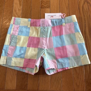 New NWT Vineyard Vines Whale Logo Shorts Sz 14 Girls Patchwork Pink Blue Yellow - Picture 1 of 7