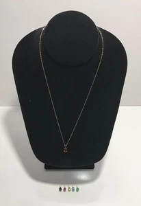 14K Gelbgold zierliche Kabel Glieder Halskette 18" ~ 1,05 mm mit 6 Anhängern - Bild 1 von 13