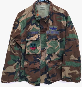 Miltary Brown Camo Jacket, Large Short, US AIR FORCE HOT WEATHER, WOODLAND CAMO - Bild 1 von 12