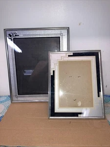 2 Vtg Art Deco Picture Frames 11x12 & 8x10 See Photos For Wear Chip On One Frame - Picture 1 of 8