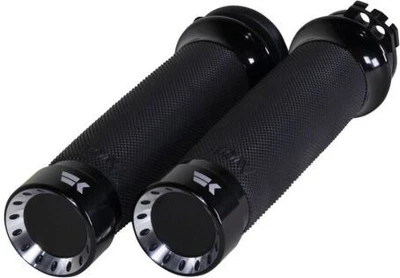 Empuñaduras de turbina Khrome Werks - Contorno personalizado - Negro Motocicleta Bicicleta de calle Foto 1 de 3