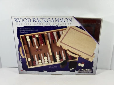 Backgammon Strategy Game Set with Wood Carrying Case and Stitched Felt Field  - Image 1 of 2