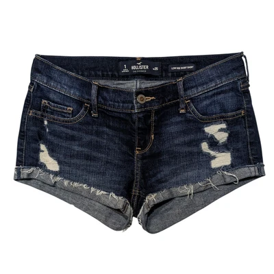 Pantalones Cortos de Jean Hollister Tiro Bajo Micro Mini Azul Juniors Talla 1 Retro Botín Denim Foto 1 de 4