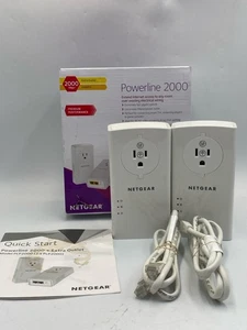 Zestaw adapterów NETGEAR Powerline, wtyczka ścienna 2000 Mbps, (PLP2000-100PAS) - Zdjęcie 1 z 8