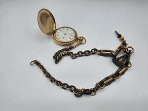 Waltham 10ct Gold Plated Full Hunter with Rare Double Albert Chain. - Picture 1 of 17