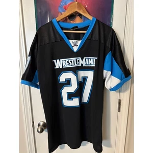 WWE WrestleMania 27 Football Jersey Kelli #27 Black Blue White Mens - Picture 1 of 10