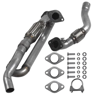 Exhaust Y Flex Pipe For 2009-17 Buick Enclave Chevy Traverse GMC Acadia Outlook - Image 1 of 4