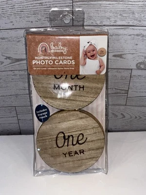 Tarjetas fotográficas mensuales de madera natural Baby Wonders niño o niña nuevas Foto 1 de 3