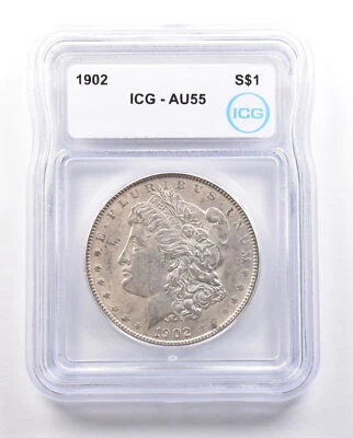 1902 Morgan Silver Dollar AU55 ICG *3425 - Image 1 of 3
