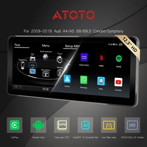 ATOTO Android Car Stereo 4G+64G For Audi A4/A5 B8/B8.5 09-16 12.3" ChatGPT GPS - Picture 1 of 7