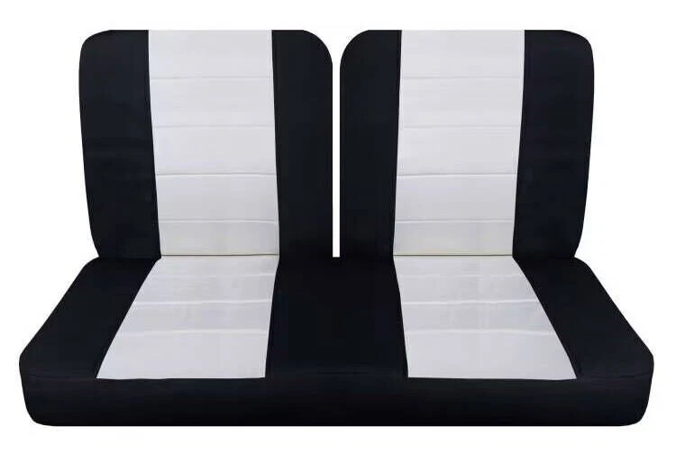 Se adapta a 1950 Plymouth Special Deluxe 2 puertas cupé fundas de asiento delanteras negro blanco Foto 1 de 1