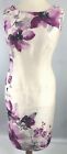 New Jacques Vert dress UK 14 Ivory Purple Grey Beaded Floral shift RRP £169