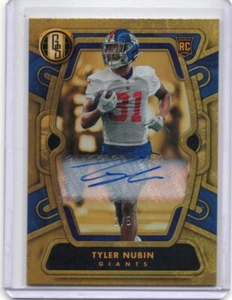 2024 Panini Gold Standard TYLER NUBIN SAPPHIRE Rookie Autograph RC /5 NY GIANTS - Picture 1 of 2