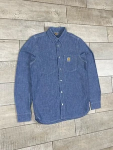 Vintage Carhartt Blue Shirt Work Size S - Picture 1 of 5