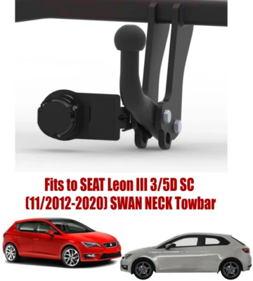 Barra de remolque para SEAT León III 3/5D SC (2012-2020) y relé de derivación de 13 pines - V062 Foto 1 de 4