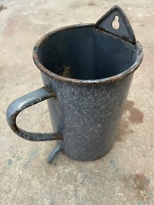 Ancien Pot/Broc A Lavement Emaillé Ancienne Fontaine Tôle Emaillée - Photo 1/4