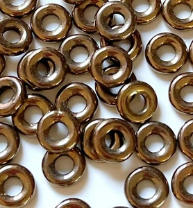 Donut Beads, Large Hole Beads, Antique Copper, Czech Beads, 20 Pieces, W16 - Picture 1 of 3